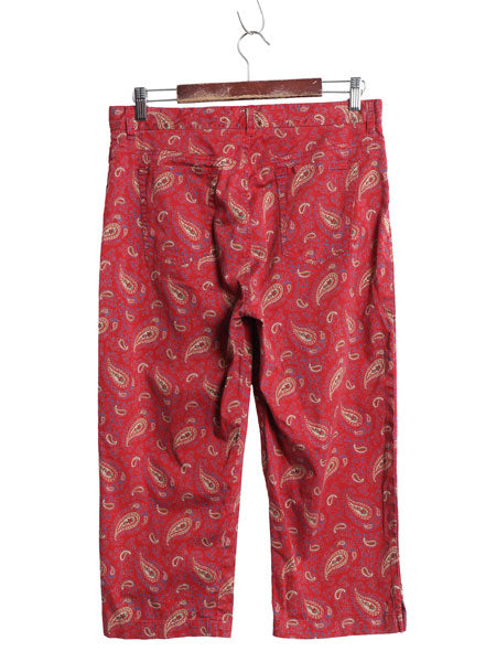 90s ラルフローレン ジーンズ 7分丈 クロップド パンツ レディース XL 程 古着 オールド ストレッチ ペイズリー 総柄 ノータック 5ポケット
