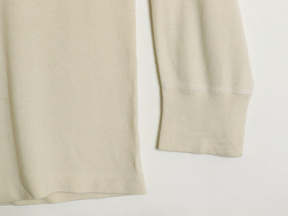 60s 米軍実物 US ARMY ヘンリーネック アンダーシャツ メンズ M / 67年製 ヴィンテージ 長袖 Tシャツ サーマル リブ編み ロンT ナチュラル
