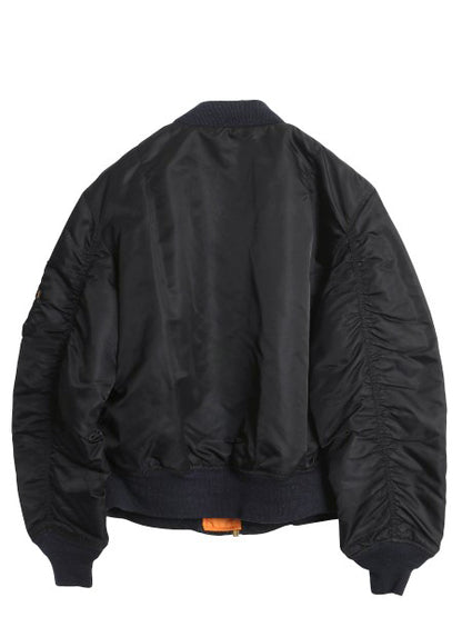 90s ALPHA INDUSTRIES 社製 MA-1 フライト ジャケット メンズ M オールド 民間 ボンバー ジャンパー 中綿 ブルゾン アルファ MA1 ブラック