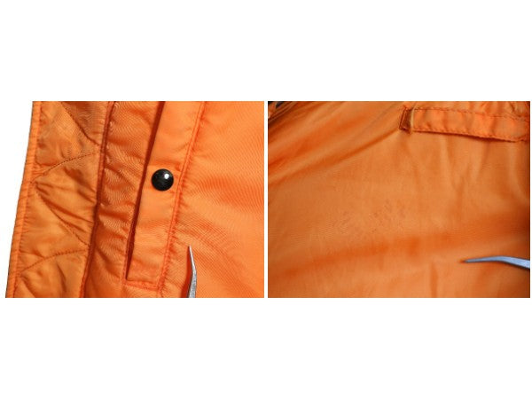 90s ALPHA INDUSTRIES 社製 MA-1 フライト ジャケット メンズ M オールド 民間 ボンバー ジャンパー 中綿 ブルゾン アルファ MA1 ブラック