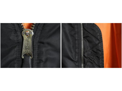 90s ALPHA INDUSTRIES 社製 MA-1 フライト ジャケット メンズ M オールド 民間 ボンバー ジャンパー 中綿 ブルゾン アルファ MA1 ブラック