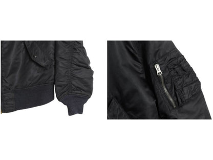 90s ALPHA INDUSTRIES 社製 MA-1 フライト ジャケット メンズ M オールド 民間 ボンバー ジャンパー 中綿 ブルゾン アルファ MA1 ブラック