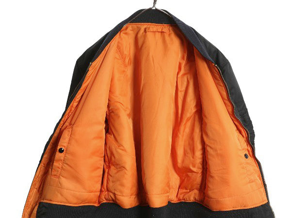 90s ALPHA INDUSTRIES 社製 MA-1 フライト ジャケット メンズ M オールド 民間 ボンバー ジャンパー 中綿 ブルゾン アルファ MA1 ブラック
