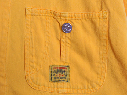 90s ★ ラルフローレン カントリー コットン サテン ワーク シャツ レディース L メンズ M 程/ 古着 オールド ポロ ジャケット 初期タグ 黄