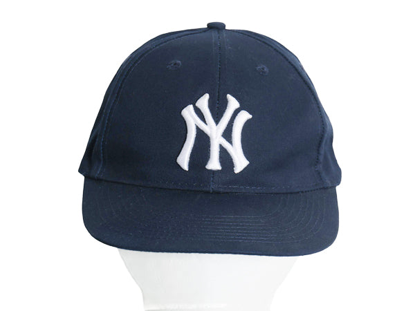 デッドストック ヤンキース ベースボール キャップ 新品 帽子 MLB オフィシャル 大リーグ 野球 ワンポイント 6パネル コットン シンプル 紺