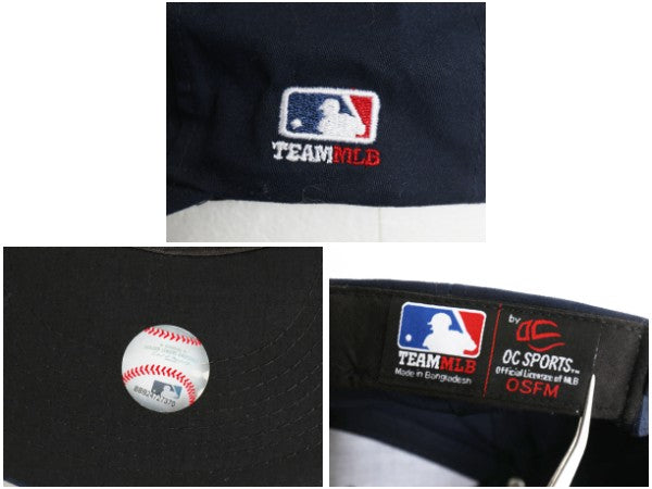 デッドストック ヤンキース ベースボール キャップ 新品 帽子 MLB オフィシャル 大リーグ 野球 ワンポイント 6パネル コットン シンプル 紺