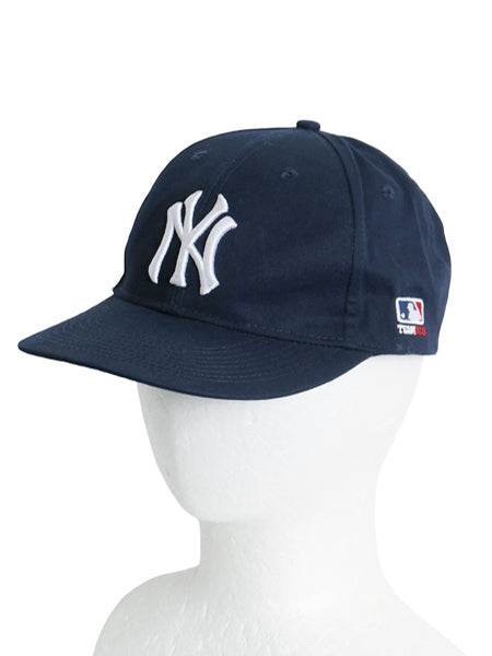 デッドストック ヤンキース ベースボール キャップ 新品 帽子 MLB オフィシャル 大リーグ 野球 ワンポイント 6パネル コットン シンプル 紺