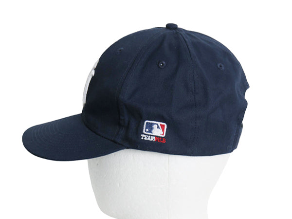 デッドストック ヤンキース ベースボール キャップ 新品 帽子 MLB オフィシャル 大リーグ 野球 ワンポイント 6パネル コットン シンプル 紺
