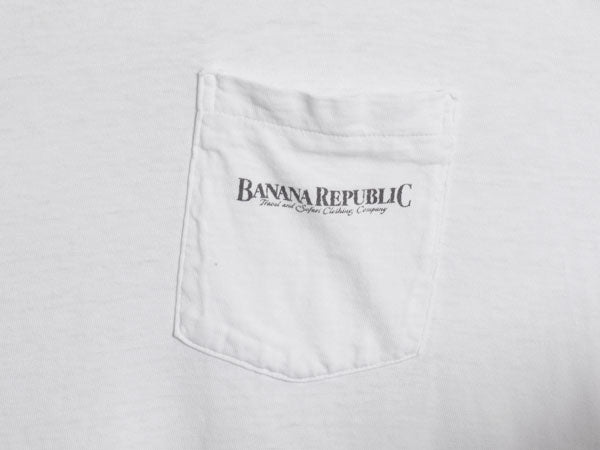 90s ★ バナナリパブリック アニマル イラスト プリント Tシャツ メンズ XL 程/ オールド アート サファリ アウトドア シングルステッチ 白