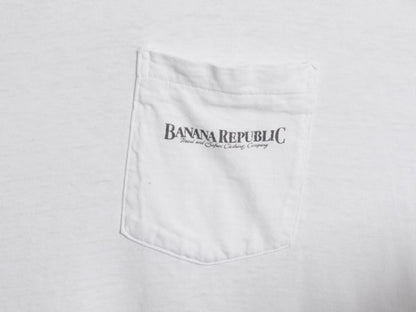 90s ★ バナナリパブリック アニマル イラスト プリント Tシャツ メンズ XL 程/ オールド アート サファリ アウトドア シングルステッチ 白