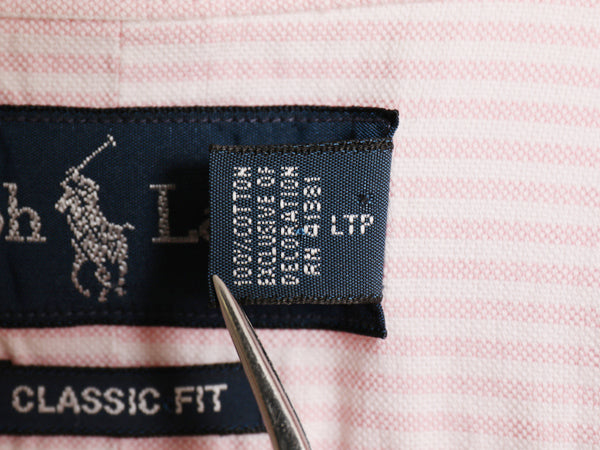 00s ラルフローレン ストライプ 長袖 ボタンダウン シャツ メンズ L / オールド ポロ CLASSIC FIT オックスフォード ワンポイント ポニー
