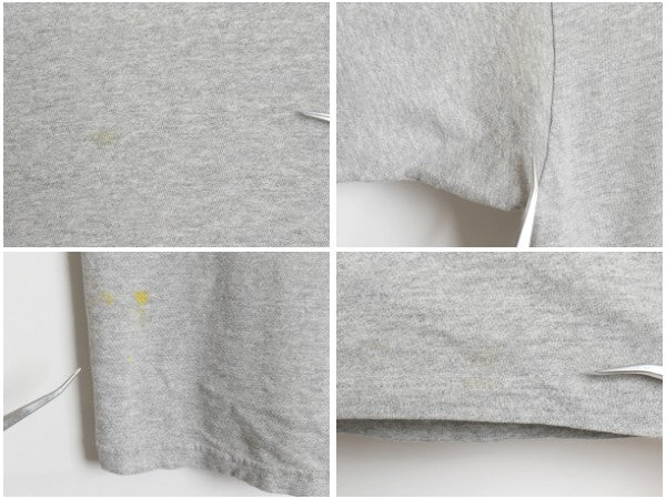 90s チャンピオン 両面 カレッジ プリント 半袖 Tシャツ メンズ L / 古着 オールド カットソー クルーネック 目付き バックプリント グレー