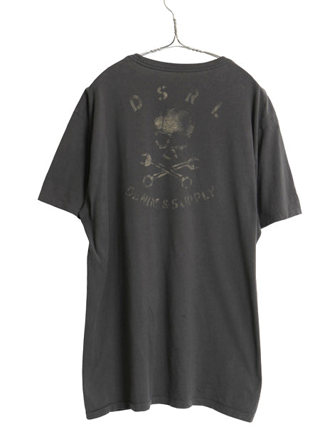 デニム&サプライ ラルフローレン 両面 プリント 半袖 Tシャツ メンズ XL / ポロ シングルステッチ バイク スカル カットソー 大きいサイズ