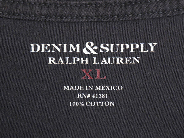 デニム&サプライ ラルフローレン 両面 プリント 半袖 Tシャツ メンズ XL / ポロ シングルステッチ バイク スカル カットソー 大きいサイズ