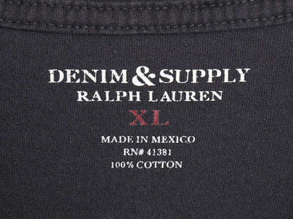 デニム&サプライ ラルフローレン 両面 プリント 半袖 Tシャツ メンズ XL / ポロ シングルステッチ バイク スカル カットソー 大きいサイズ