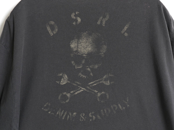 デニム&サプライ ラルフローレン 両面 プリント 半袖 Tシャツ メンズ XL / ポロ シングルステッチ バイク スカル カットソー 大きいサイズ