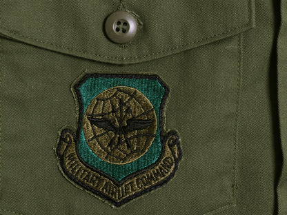 デッドストック 80s 米軍実物 US AIR FORCE ユーティリティ シャツ M / 81年製 ヴィンテージ ミリタリー 軍物 アーミー OG507 フルパッチ