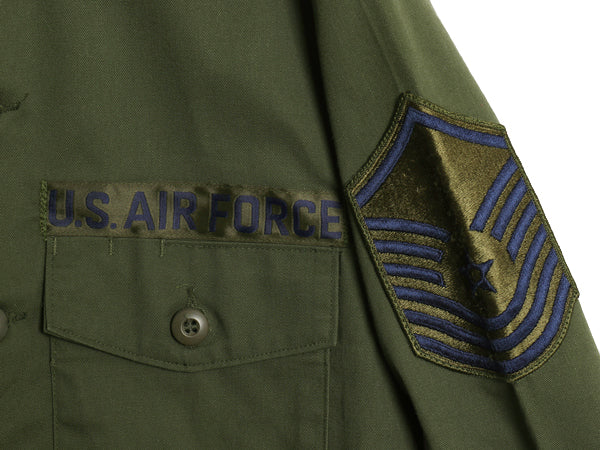 デッドストック 80s 米軍実物 US AIR FORCE ユーティリティ シャツ M / 81年製 ヴィンテージ ミリタリー 軍物 アーミー OG507 フルパッチ