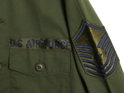 デッドストック 80s 米軍実物 US AIR FORCE ユーティリティ シャツ M / 81年製 ヴィンテージ ミリタリー 軍物 アーミー OG507 フルパッチ