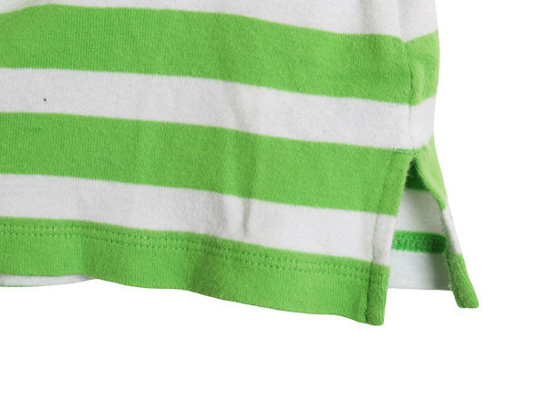 00s ローレン ラルフローレン ボートネック ボーダー 半袖 Tシャツ レディース L オールド ポロ 肩ジップ ストレッチ コットン カットソー