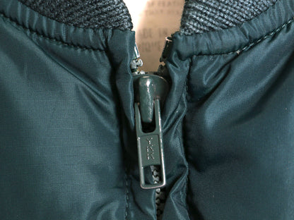 70s 80s ★ エディーバウアー ナイロン ダウン ベスト メンズ M 程 ヴィンテージ 黒タグ 重ね着 前開き フルジップ キルティング グリーン