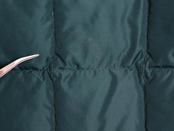 70s 80s ★ エディーバウアー ナイロン ダウン ベスト メンズ M 程 ヴィンテージ 黒タグ 重ね着 前開き フルジップ キルティング グリーン