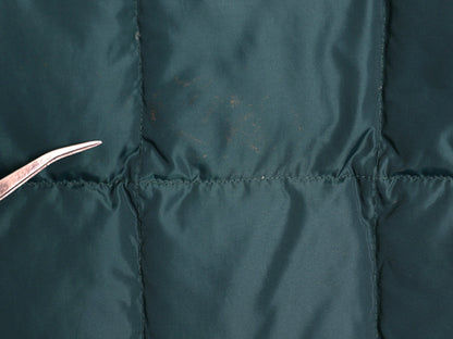 70s 80s ★ エディーバウアー ナイロン ダウン ベスト メンズ M 程 ヴィンテージ 黒タグ 重ね着 前開き フルジップ キルティング グリーン