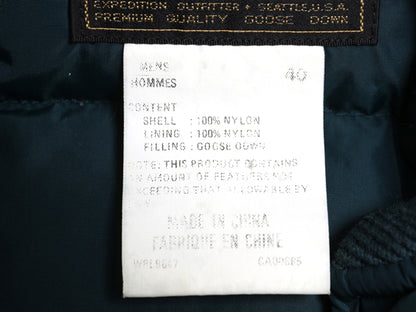 70s 80s ★ エディーバウアー ナイロン ダウン ベスト メンズ M 程 ヴィンテージ 黒タグ 重ね着 前開き フルジップ キルティング グリーン