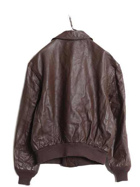  80s 90s USA製 COOPER 本革 レザー A-2 タイプ フライト ジャケット 44 メンズ L ヴィンテージ 革ジャン ボンバー ゴートスキン 山羊革 茶