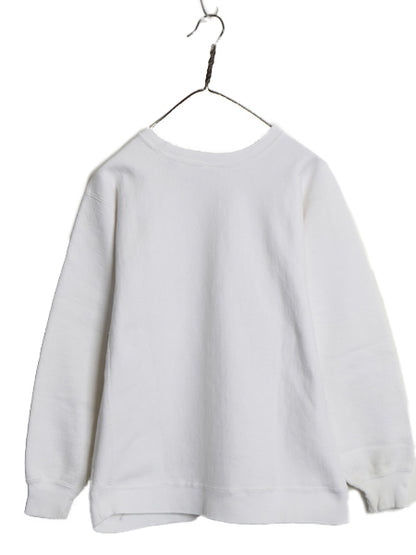 90s USA製 ★ チャンピオン リバースウィーブ スウェット キッズ XL メンズ XS 程 オールド 裏起毛 ワンポイント 目付き ヘビーウェイト 白