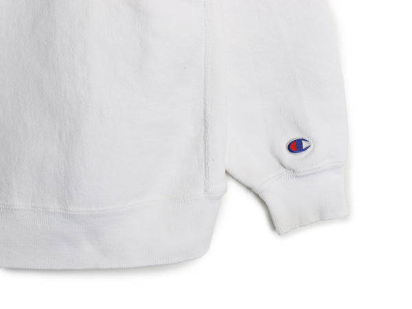 90s USA製 ★ チャンピオン リバースウィーブ スウェット キッズ XL メンズ XS 程 オールド 裏起毛 ワンポイント 目付き ヘビーウェイト 白