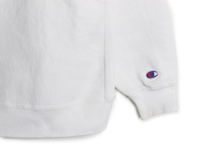 90s USA製 ★ チャンピオン リバースウィーブ スウェット キッズ XL メンズ XS 程 オールド 裏起毛 ワンポイント 目付き ヘビーウェイト 白