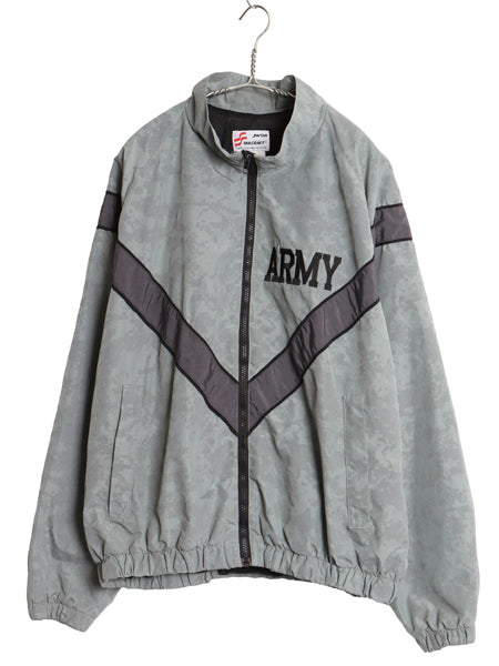 米軍実物 US ARMY ACU 迷彩 リフレクター ナイロン トレーニング ジャケット MEDIUM REGULAR 古着 11年製 ミリタリー IPFU 軍物 ツートン