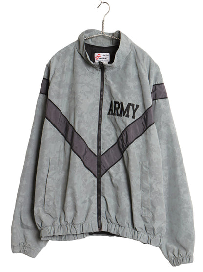 米軍実物 US ARMY ACU 迷彩 リフレクター ナイロン トレーニング ジャケット MEDIUM REGULAR 古着 11年製 ミリタリー IPFU 軍物 ツートン