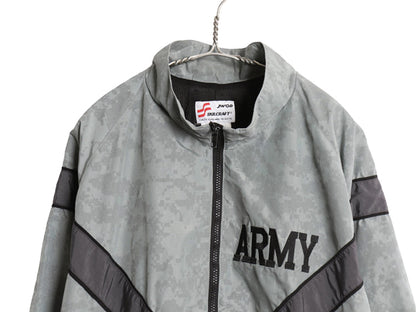米軍実物 US ARMY ACU 迷彩 リフレクター ナイロン トレーニング ジャケット MEDIUM REGULAR 古着 11年製 ミリタリー IPFU 軍物 ツートン
