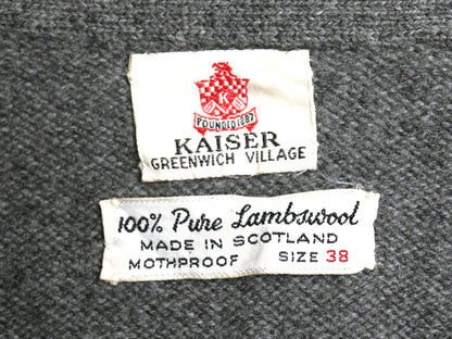 60s 70s ★ マックジョージ ラムウール ニット カーディガン メンズ M 程/ 古着 ヴィンテージ スコットランド製 サドルショルダー 無地 灰
