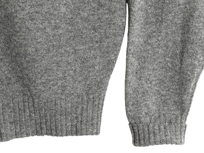 60s 70s ★ マックジョージ ラムウール ニット カーディガン メンズ M 程/ 古着 ヴィンテージ スコットランド製 サドルショルダー 無地 灰