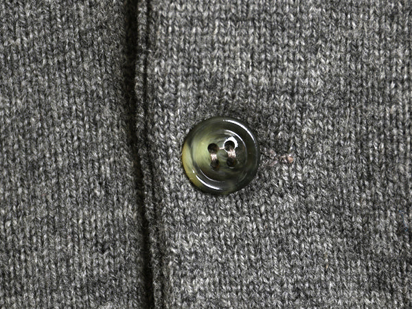 60s 70s ★ マックジョージ ラムウール ニット カーディガン メンズ M 程/ 古着 ヴィンテージ スコットランド製 サドルショルダー 無地 灰