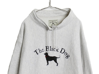00s The Black Dog ドッグ 刺繍 ハイネック スウェット メンズ レディース L オールド 裏起毛 トレーナー リバース タイプ ヘビーウェイト