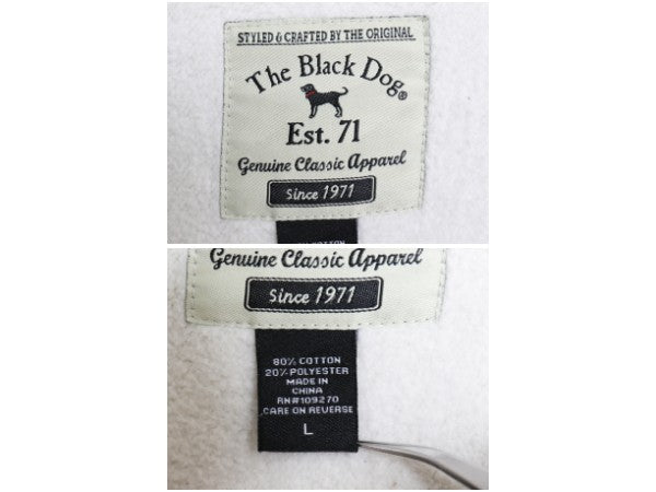 00s The Black Dog ドッグ 刺繍 ハイネック スウェット メンズ レディース L オールド 裏起毛 トレーナー リバース タイプ ヘビーウェイト
