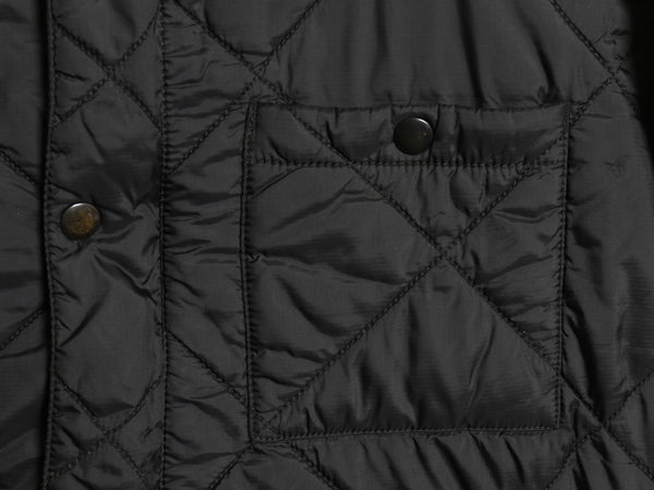 ジェイクルー 中綿 ナイロン キルティング ジャケット メンズ L / 古着 ジャンパー ブルゾン フルジップ ハイネック プリマロフト 黒 無地