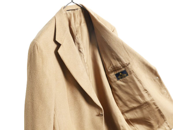 90s ブルックスブラザーズ テーラード ジャケット メンズ XL 程/ 古着 オールド ブレザー キャメル ヘアー トラッド シンプル 大きいサイズ