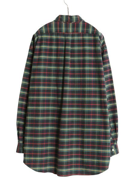 90s BIG SHIRT ラルフローレン チェック 長袖 ボタンダウン シャツ メンズ XL オールド ポロ オックスフォード コットン BD 大きいサイズ 