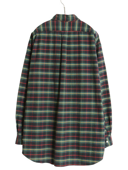 90s BIG SHIRT ラルフローレン チェック 長袖 ボタンダウン シャツ メンズ XL オールド ポロ オックスフォード コットン BD 大きいサイズ 