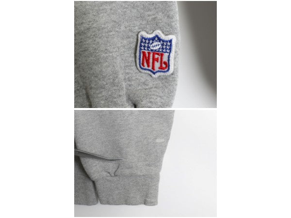 90s USA製 レイダース プリント スウェット メンズ L オールド ナイキ NFL オフィシャル センター スモール スウッシュ アメフト 裏起毛 灰