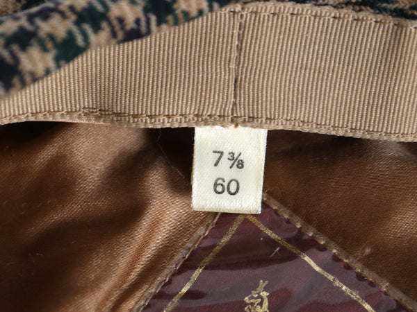 イギリス製 ハーバート ジョンソン ツイード ウール  ハンチング キャップ メンズ レディース 60cm 程 帽子 ガンクラブ チェック シンプル