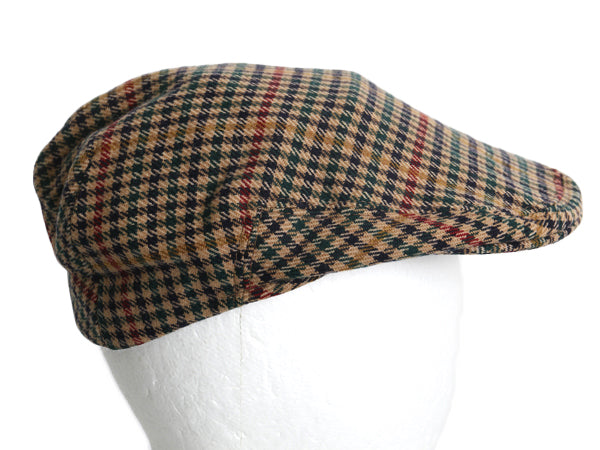 イギリス製 ハーバート ジョンソン ツイード ウール  ハンチング キャップ メンズ レディース 60cm 程 帽子 ガンクラブ チェック シンプル