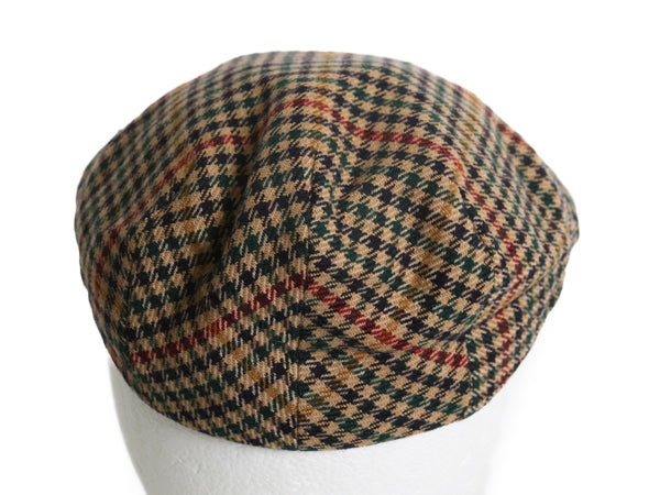 イギリス製 ハーバート ジョンソン ツイード ウール  ハンチング キャップ メンズ レディース 60cm 程 帽子 ガンクラブ チェック シンプル
