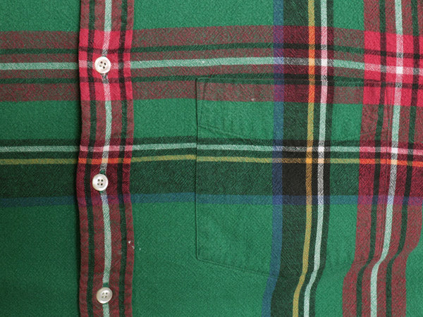 90s オールド ギャップ 長袖 ボタンダウン ヘビー フランネル シャツ メンズ XL / 紺タグ チェック ネルシャツ ポケット付き 大きいサイズ