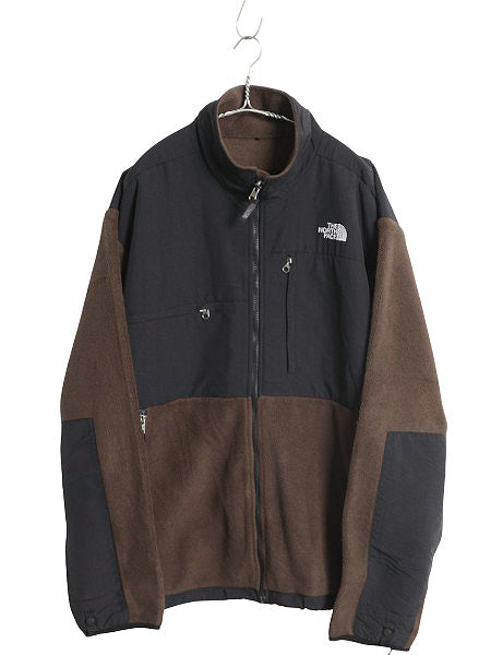 ノースフェイス デナリ ジャケット メンズ XL アウトドア フリース ナイロン ジャンパー フルジップ ブルゾン 大きいサイズ ツートン 黒 茶